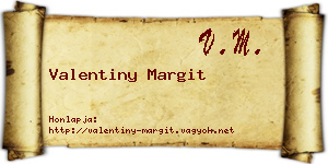 Valentiny Margit névjegykártya